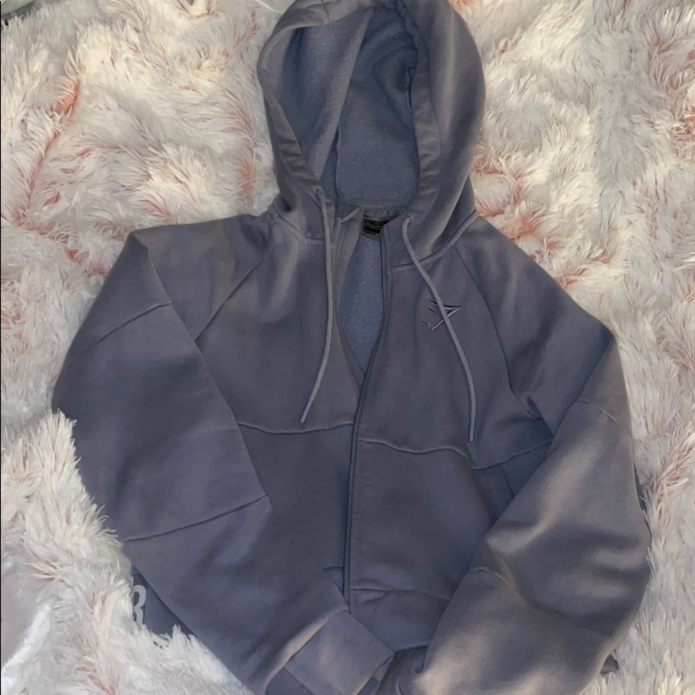 GymShark Cropped Indigo Zip-Up Hoodie